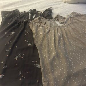 LC Lauren Conrad Black and Tan Blouses